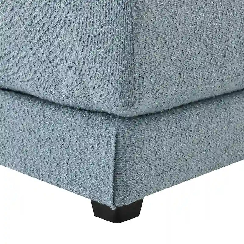 Divano sezionale a L a 4 posti blu da 120", divano moderno in tessuto per soggiorno con chaise longue