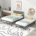 Letto a piattaforma in legno di pino a grandezza naturale con letto estraibile regolabile, struttura del letto moderna in legno massello