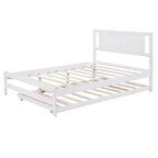 Letto a piattaforma in legno di pino a grandezza naturale con letto estraibile regolabile, struttura del letto moderna in legno massello