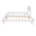 Letto a piattaforma in legno di pino a grandezza naturale con letto estraibile regolabile, struttura del letto moderna in legno massello