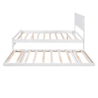 Letto a piattaforma in legno di pino a grandezza naturale con letto estraibile regolabile, struttura del letto moderna in legno massello