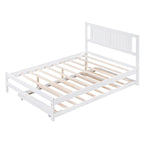 Letto a piattaforma in legno di pino a grandezza naturale con letto estraibile regolabile, struttura del letto moderna in legno massello