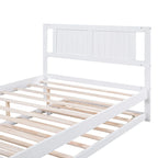 Letto a piattaforma in legno di pino a grandezza naturale con letto estraibile regolabile, struttura del letto moderna in legno massello