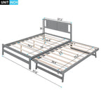 Letto a piattaforma in legno di pino a grandezza naturale con letto estraibile regolabile, struttura del letto moderna in legno massello