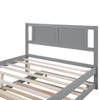 Letto a piattaforma in legno di pino a grandezza naturale con letto estraibile regolabile, struttura del letto moderna in legno massello