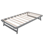 Letto a piattaforma in legno di pino a grandezza naturale con letto estraibile regolabile, struttura del letto moderna in legno massello
