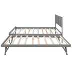 Letto a piattaforma in legno di pino a grandezza naturale con letto estraibile regolabile, struttura del letto moderna in legno massello
