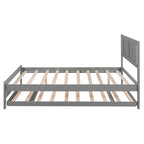 Letto a piattaforma in legno di pino a grandezza naturale con letto estraibile regolabile, struttura del letto moderna in legno massello