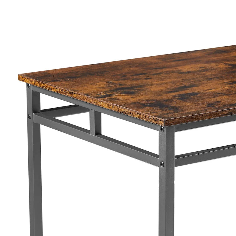 Set da pranzo da 5 pezzi in stile rustico con tavolo rettangolare e 4 sgabelli alti