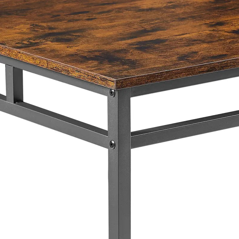 Set da pranzo da 5 pezzi in stile rustico con tavolo rettangolare e 4 sgabelli alti