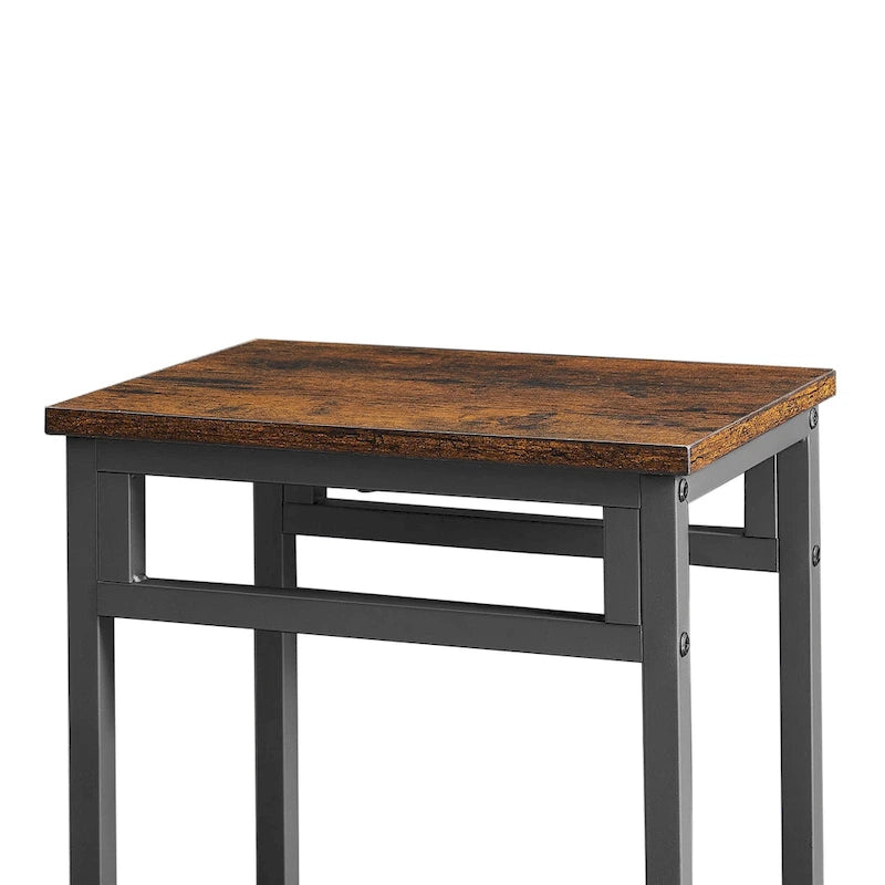 Set da pranzo da 5 pezzi in stile rustico con tavolo rettangolare e 4 sgabelli alti
