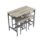 Set da pranzo da 5 pezzi in stile rustico con tavolo rettangolare e 4 sgabelli alti