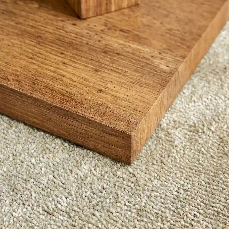 Tavolino da caffè moderno rettangolare da 47,2" con piano in vetro temperato e gambe in MDF