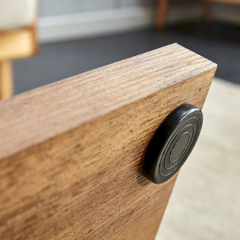 Tavolino da caffè moderno rettangolare da 47,2" con piano in vetro temperato e gambe in MDF