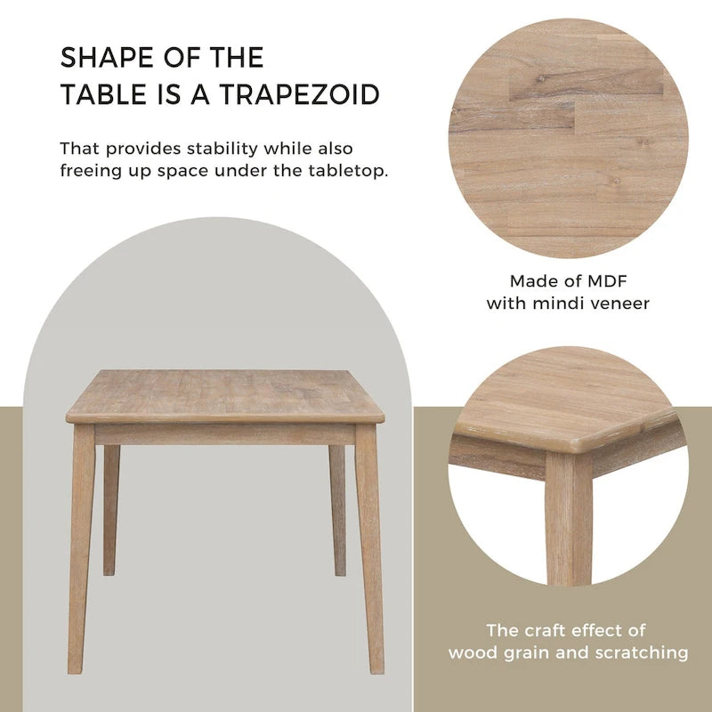 Tavolo da Pranzo in Legno con Base Trapezoidale e Finitura Classica