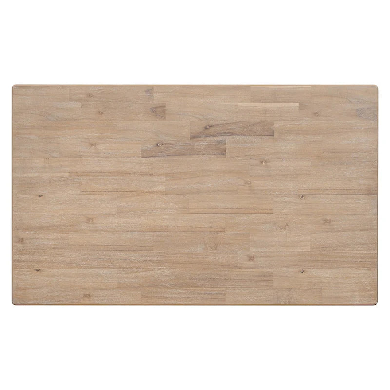 Tavolo da Pranzo in Legno con Base Trapezoidale e Finitura Classica