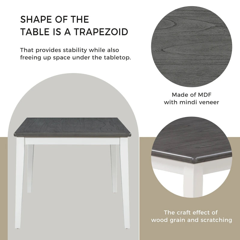 Tavolo da Pranzo in Legno con Base Trapezoidale e Finitura Classica