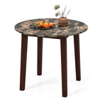 Tavolo da pranzo rotondo da 35" – Marrone, Bianco o Nero, Design moderno e compatto