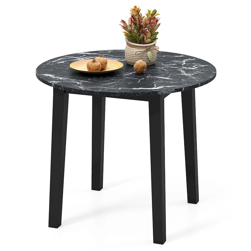 Tavolo da pranzo rotondo da 35" – Marrone, Bianco o Nero, Design moderno e compatto