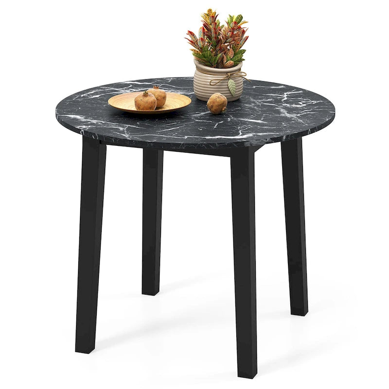 Tavolo da pranzo rotondo da 35" – Marrone, Bianco o Nero, Design moderno e compatto