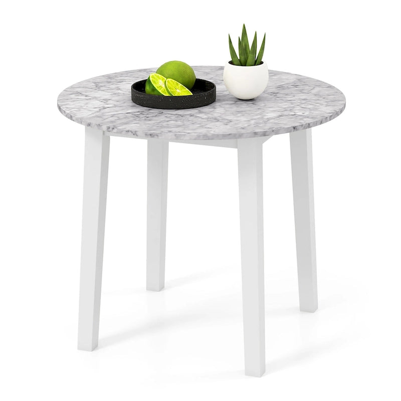 Tavolo da pranzo rotondo da 35" – Marrone, Bianco o Nero, Design moderno e compatto