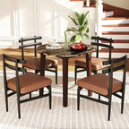 Tavolo da pranzo rotondo da 35" – Marrone, Bianco o Nero, Design moderno e compatto