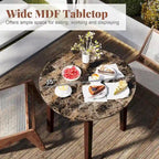 Tavolo da pranzo rotondo da 35" – Marrone, Bianco o Nero, Design moderno e compatto