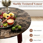 Tavolo da pranzo rotondo da 35" – Marrone, Bianco o Nero, Design moderno e compatto