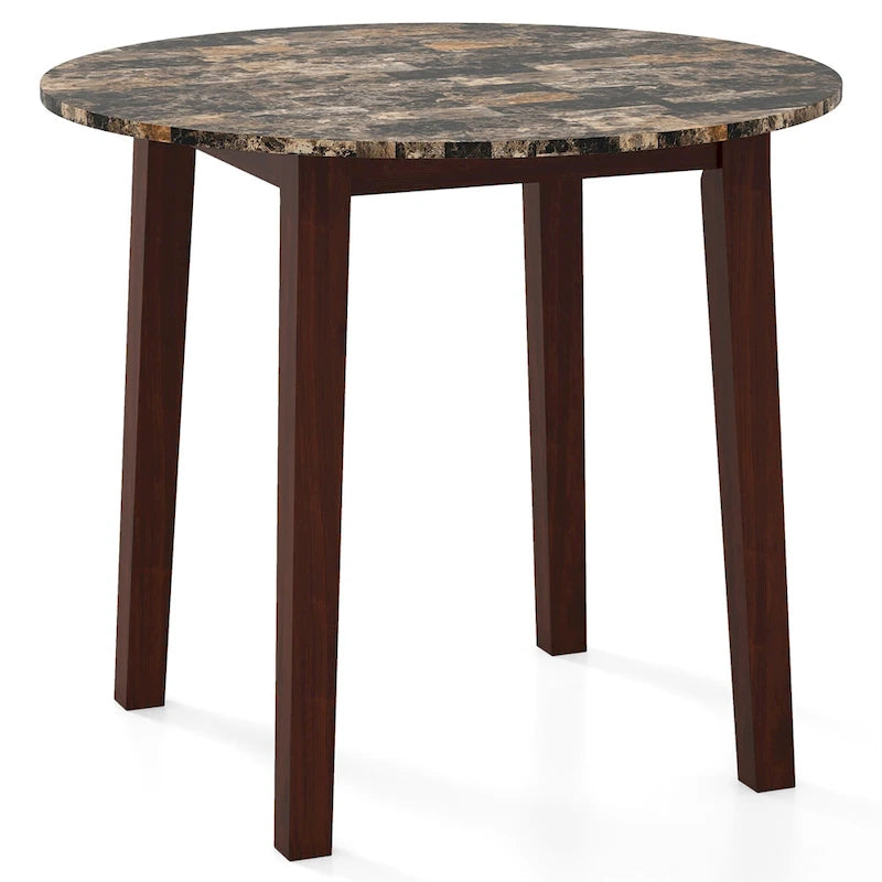 Tavolo da pranzo rotondo da 35" – Marrone, Bianco o Nero, Design moderno e compatto
