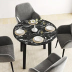 Tavolo da pranzo rotondo da 35" – Marrone, Bianco o Nero, Design moderno e compatto