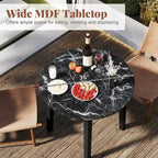 Tavolo da pranzo rotondo da 35" – Marrone, Bianco o Nero, Design moderno e compatto