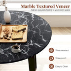 Tavolo da pranzo rotondo da 35" – Marrone, Bianco o Nero, Design moderno e compatto