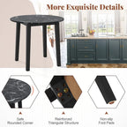 Tavolo da pranzo rotondo da 35" – Marrone, Bianco o Nero, Design moderno e compatto