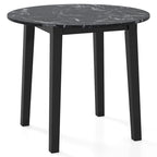 Tavolo da pranzo rotondo da 35" – Marrone, Bianco o Nero, Design moderno e compatto