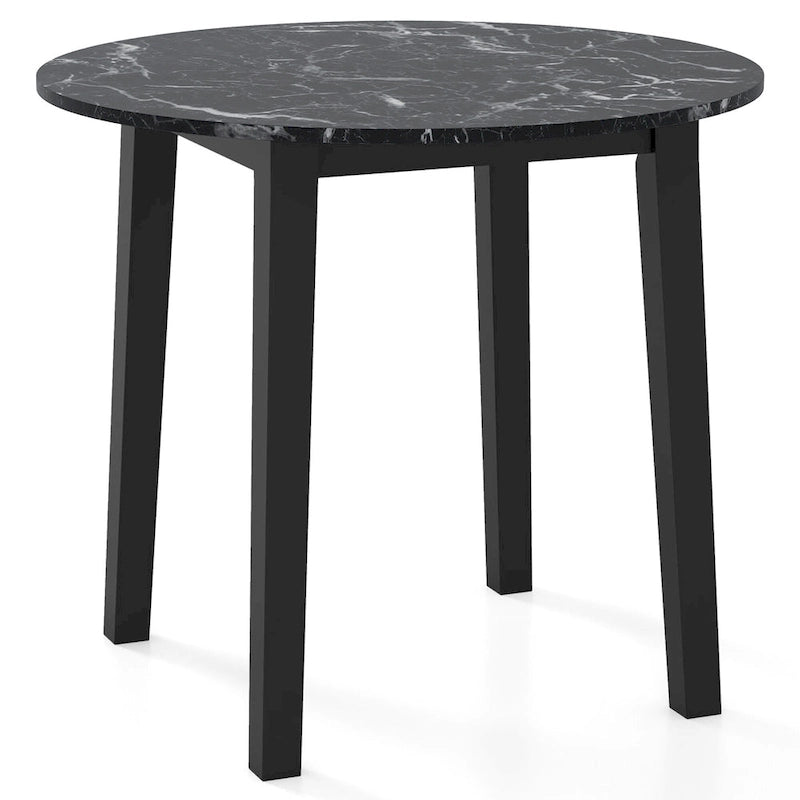 Tavolo da pranzo rotondo da 35" – Marrone, Bianco o Nero, Design moderno e compatto
