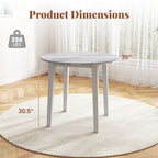 Tavolo da pranzo rotondo da 35" – Marrone, Bianco o Nero, Design moderno e compatto