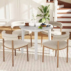 Tavolo da pranzo rotondo da 35" – Marrone, Bianco o Nero, Design moderno e compatto