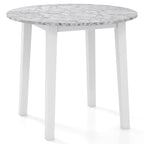 Tavolo da pranzo rotondo da 35" – Marrone, Bianco o Nero, Design moderno e compatto