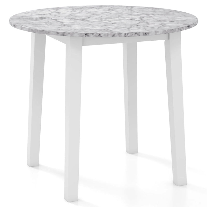 Tavolo da pranzo rotondo da 35" – Marrone, Bianco o Nero, Design moderno e compatto