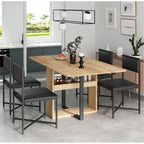 Set Tavolo da Pranzo Estensibile 5 Pezzi per 4 Persone – Tavolo Pieghevole da 80 a 160 cm, Sedie in Ecopelle, Salvaspazio