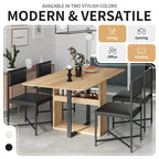 Set Tavolo da Pranzo Estensibile 5 Pezzi per 4 Persone – Tavolo Pieghevole da 80 a 160 cm, Sedie in Ecopelle, Salvaspazio