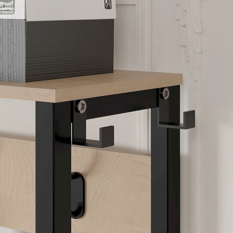 Javlergo Appendiabiti da Ingresso, Appendiabiti con Panca Contenitore per Scarpe, Appendiabiti da Ingresso 5 in 1 con 9 Ganci