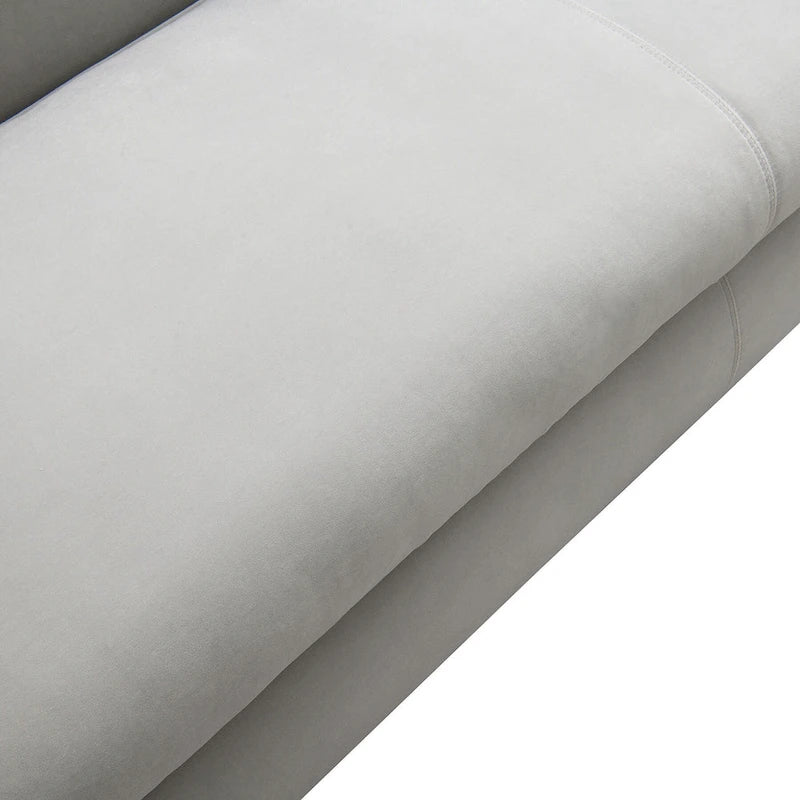 Divano moderno a panca con tessuto certificato OEKO-TEX, divano da salotto di metà secolo