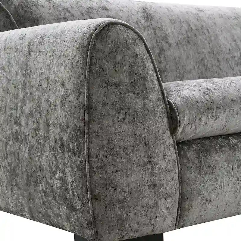 Divano moderno a panca con tessuto certificato OEKO-TEX, divano da salotto di metà secolo