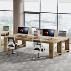 Scrivania per 2 persone, scrivania extra lunga da 86", postazione di lavoro doppia per computer
