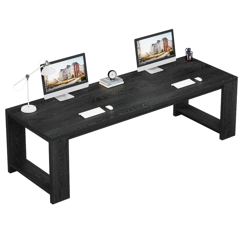 Scrivania per 2 persone, scrivania extra lunga da 86", postazione di lavoro doppia per computer
