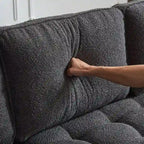 Divano modulare da interni a 3 posti con gambe a treppiede dorate