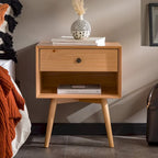 Comodino in legno massello con 1 cassetto in stile Mid-Century – 6 colori, tavolino da camera da letto