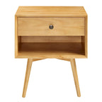 Comodino in legno massello con 1 cassetto in stile Mid-Century – 6 colori, tavolino da camera da letto