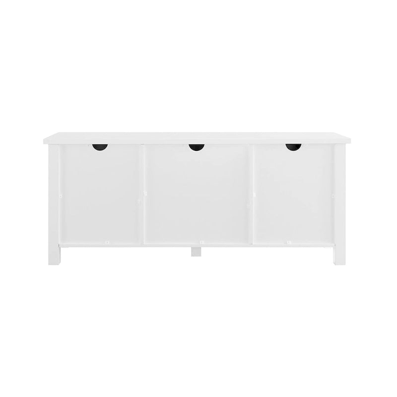 Mobile TV da 58 pollici con ante a battente scanalate – MDF e laminato, 2 ripiani aperti